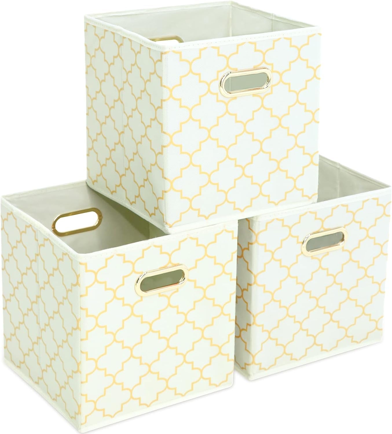 Yunkeeeper Storage Bins Cubes, Fabric Cube Organizer with Handle, Foldable Cube Bins for Cloth or Accessary Storage, 11X11X11, Set of 6, (Black)