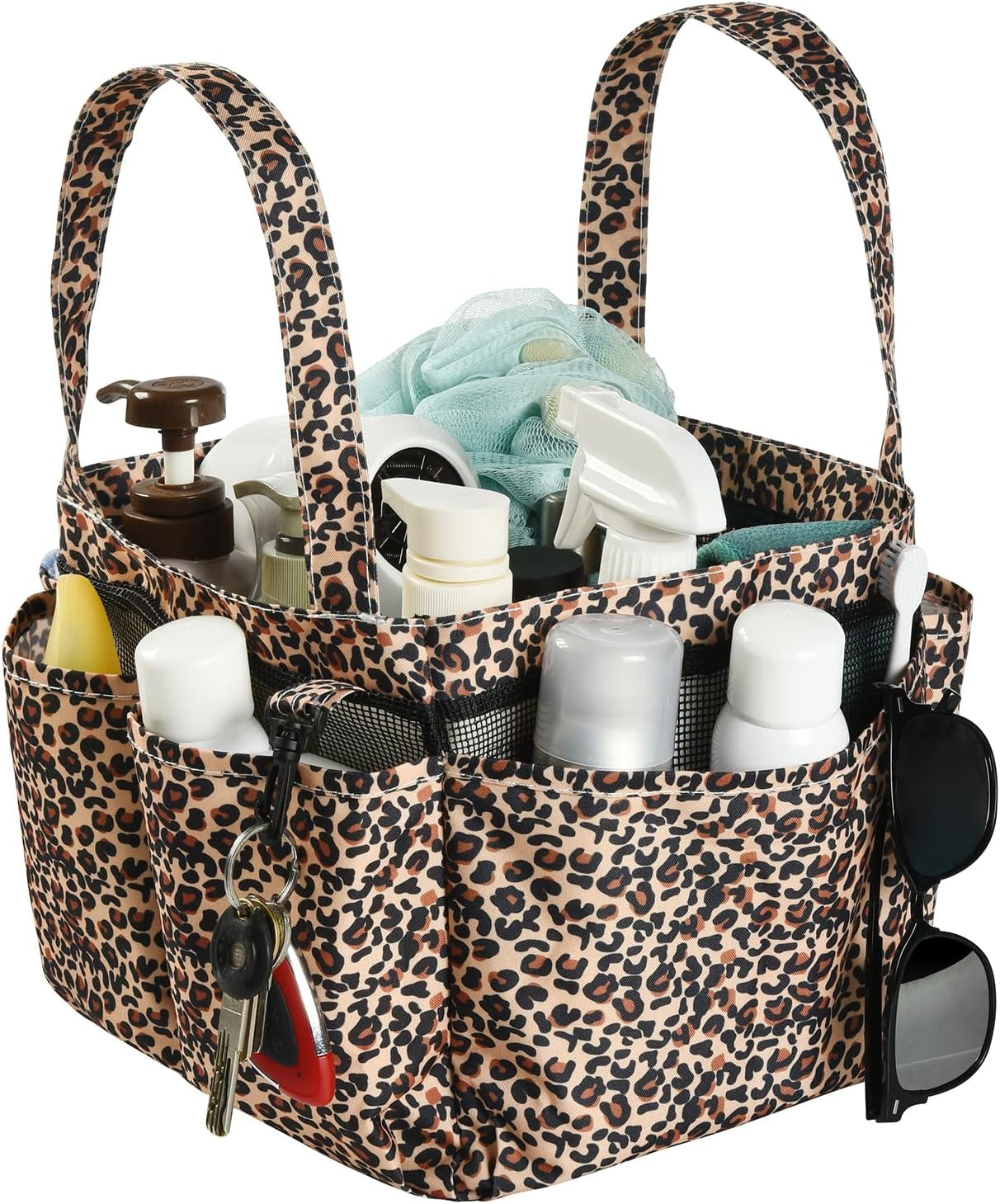 Haundry Mesh Shower Caddy Bag, Portable Shower Caddy Tote Organizer with 8 Pockets for College Dorm Room Essentials, Beach, Swimming, Gym