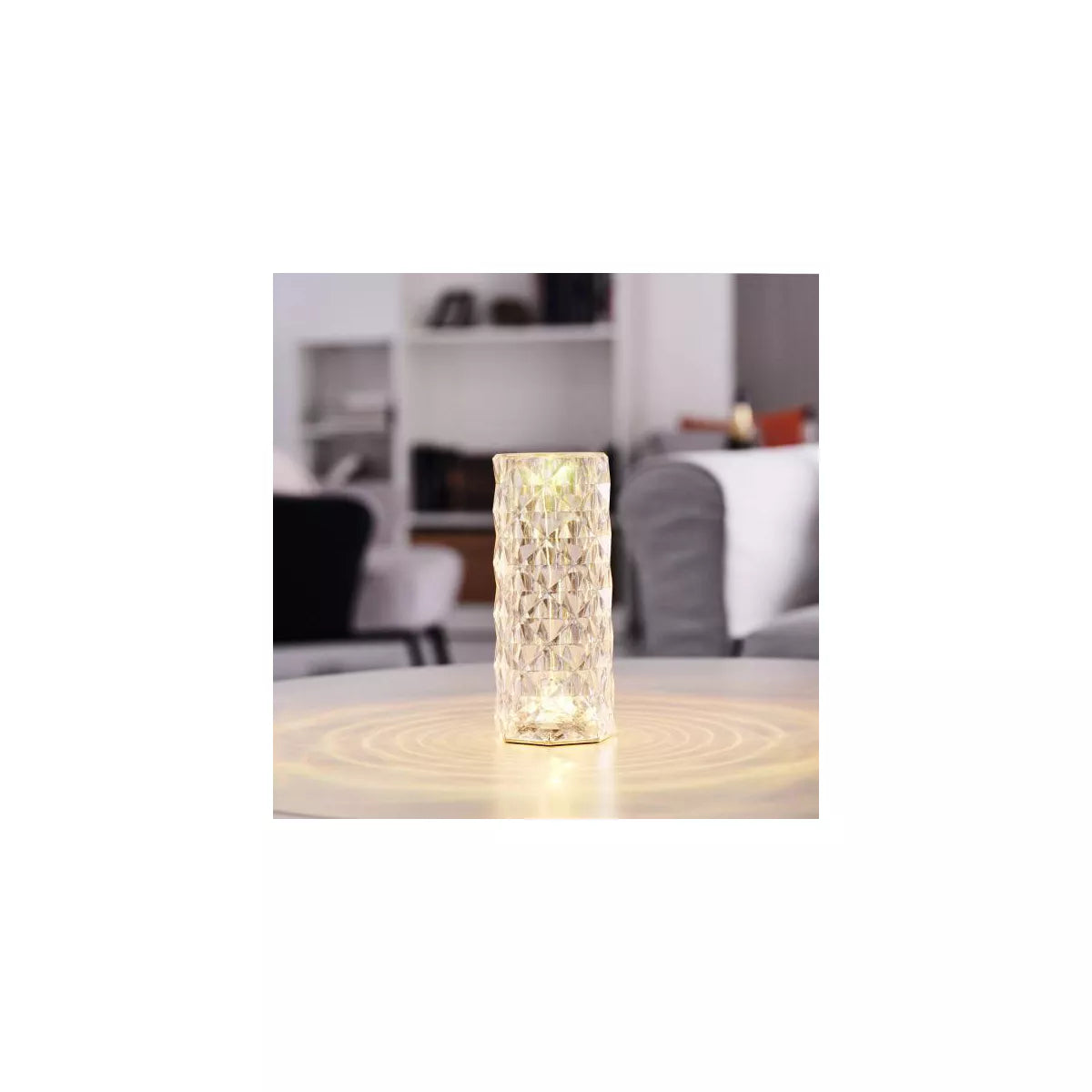 Globe Electric Crystal Lamp: Touch Sensor, LED Bulb, Multicolored, Battery Powered, Novelty Table Light, 8.5" Height