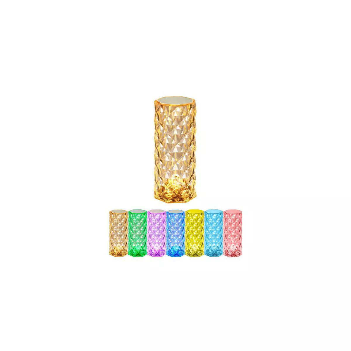 Globe Electric Crystal Lamp: Touch Sensor, LED Bulb, Multicolored, Battery Powered, Novelty Table Light, 8.5" Height