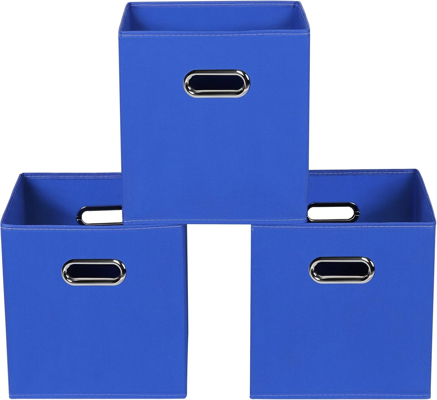 Yunkeeeper Storage Bins Cubes, Fabric Cube Organizer with Handle, Foldable Cube Bins for Cloth or Accessary Storage, 11X11X11, Set of 6, (Black)